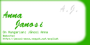 anna janosi business card